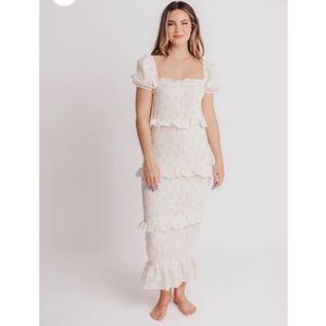 Worth Collective - Ada Smocked Pink Floral Dress - Bump friendly - Small